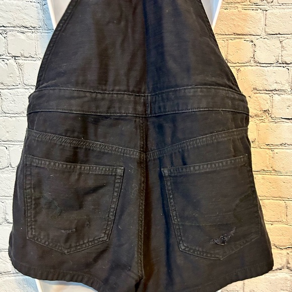 American Eagle Black Denim Distressed Shorts Overalls / medium - Picture 6 of 12